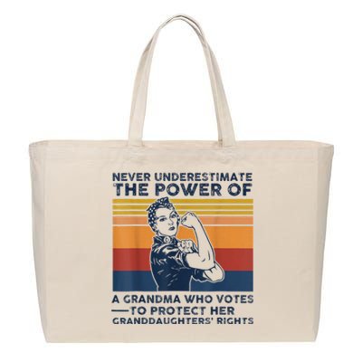 Never Underestimate The Power Of A Grandma Who Votes Cotton Canvas Jumbo Tote