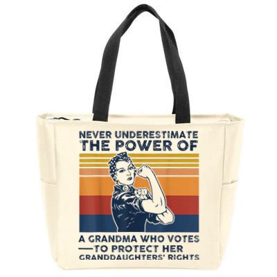 Never Underestimate The Power Of A Grandma Who Votes Zip Tote Bag