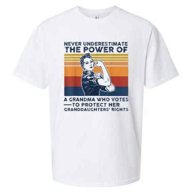 Never Underestimate The Power Of A Grandma Who Votes Sueded Cloud Jersey T-Shirt