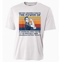 Never Underestimate The Power Of A Grandma Who Votes Cooling Performance Crew T-Shirt