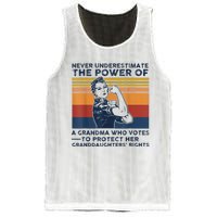 Never Underestimate The Power Of A Grandma Who Votes Mesh Reversible Basketball Jersey Tank