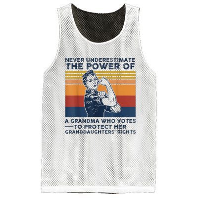 Never Underestimate The Power Of A Grandma Who Votes Mesh Reversible Basketball Jersey Tank