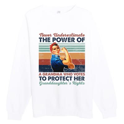 Never Underestimate The Power Of A Grandma Premium Crewneck Sweatshirt