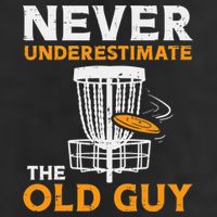 Never Underestimate The Old Guy Funny Disc Golf Frisbee Gift 7 Panel Mesh Trucker Snapback Hat