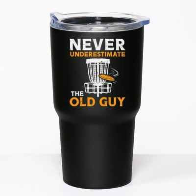 Never Underestimate The Old Guy Funny Disc Golf Frisbee Gift Tumbler