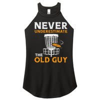 Never Underestimate The Old Guy Funny Disc Golf Frisbee Gift Women’s Perfect Tri Rocker Tank