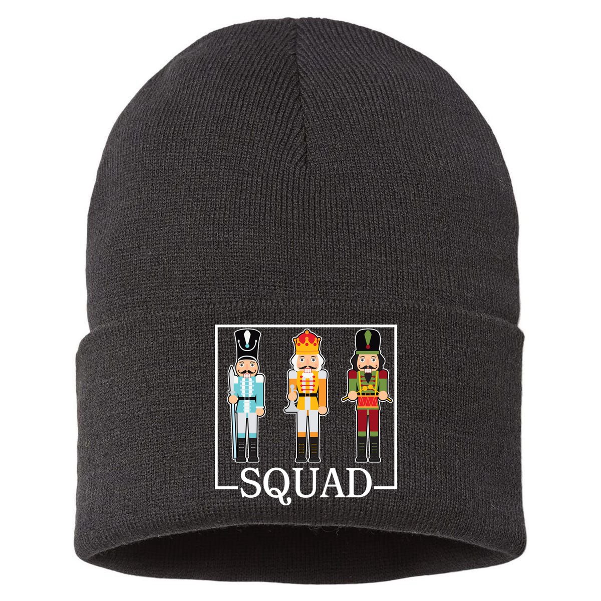 Nutcracker Squad Funny Christmas Sustainable Knit Beanie
