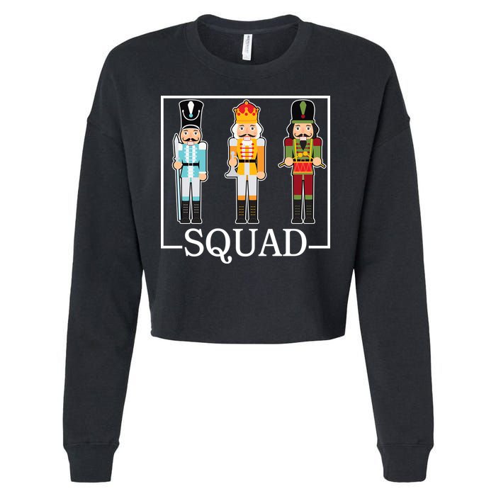 Nutcracker Squad Funny Christmas Cropped Pullover Crew