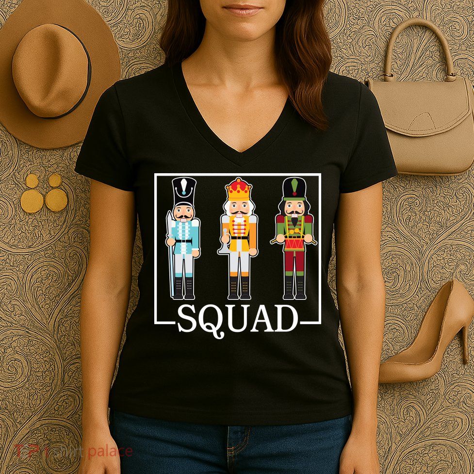 Nutcracker Squad Funny Christmas Women's V-Neck T-Shirt