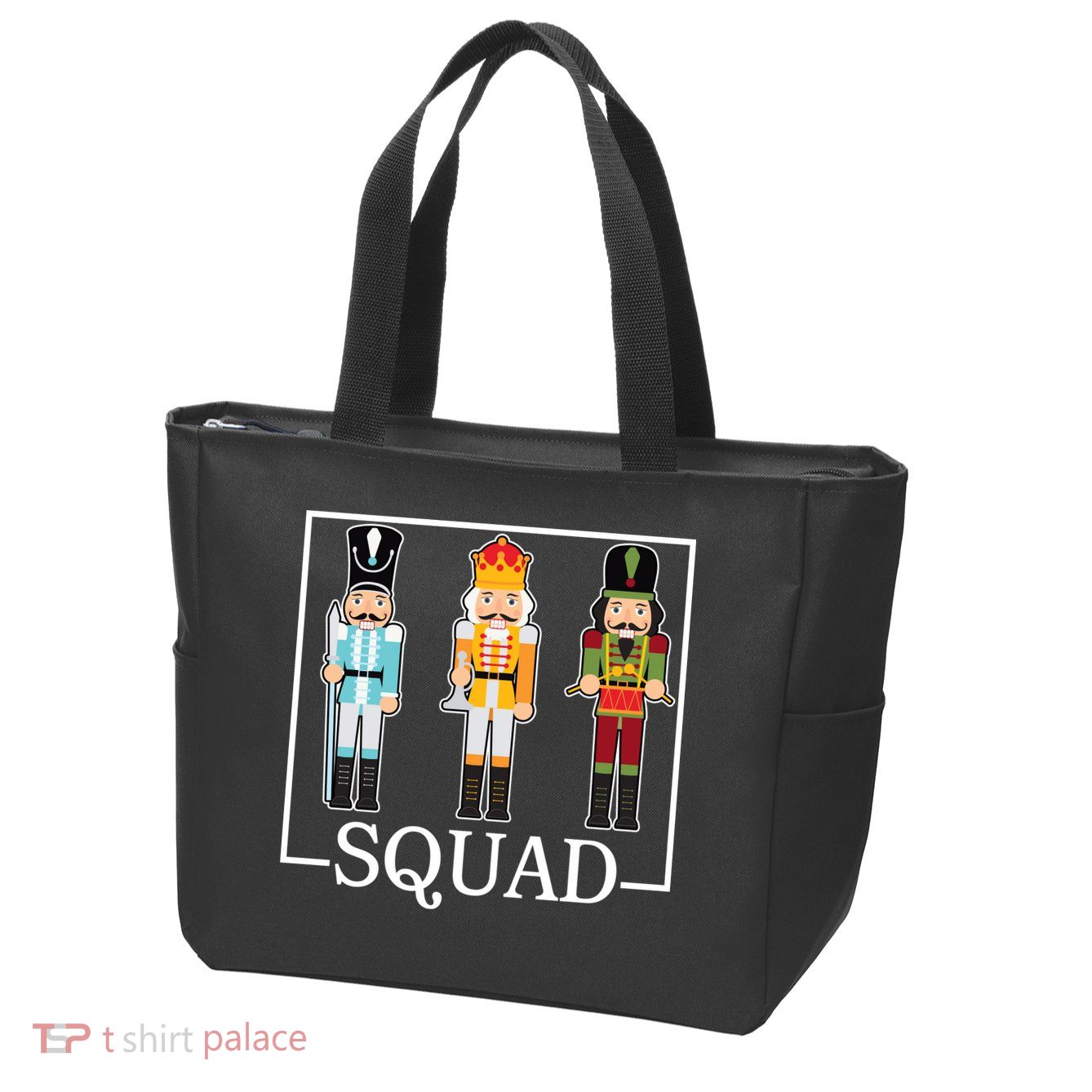 Nutcracker Squad Funny Christmas Zip Tote Bag