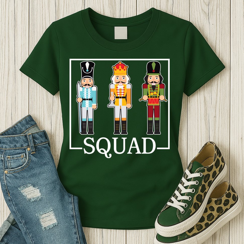 Nutcracker Squad Funny Christmas Womens T-Shirt