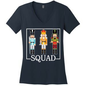 Nutcracker Squad Funny Christmas Women's V-Neck T-Shirt