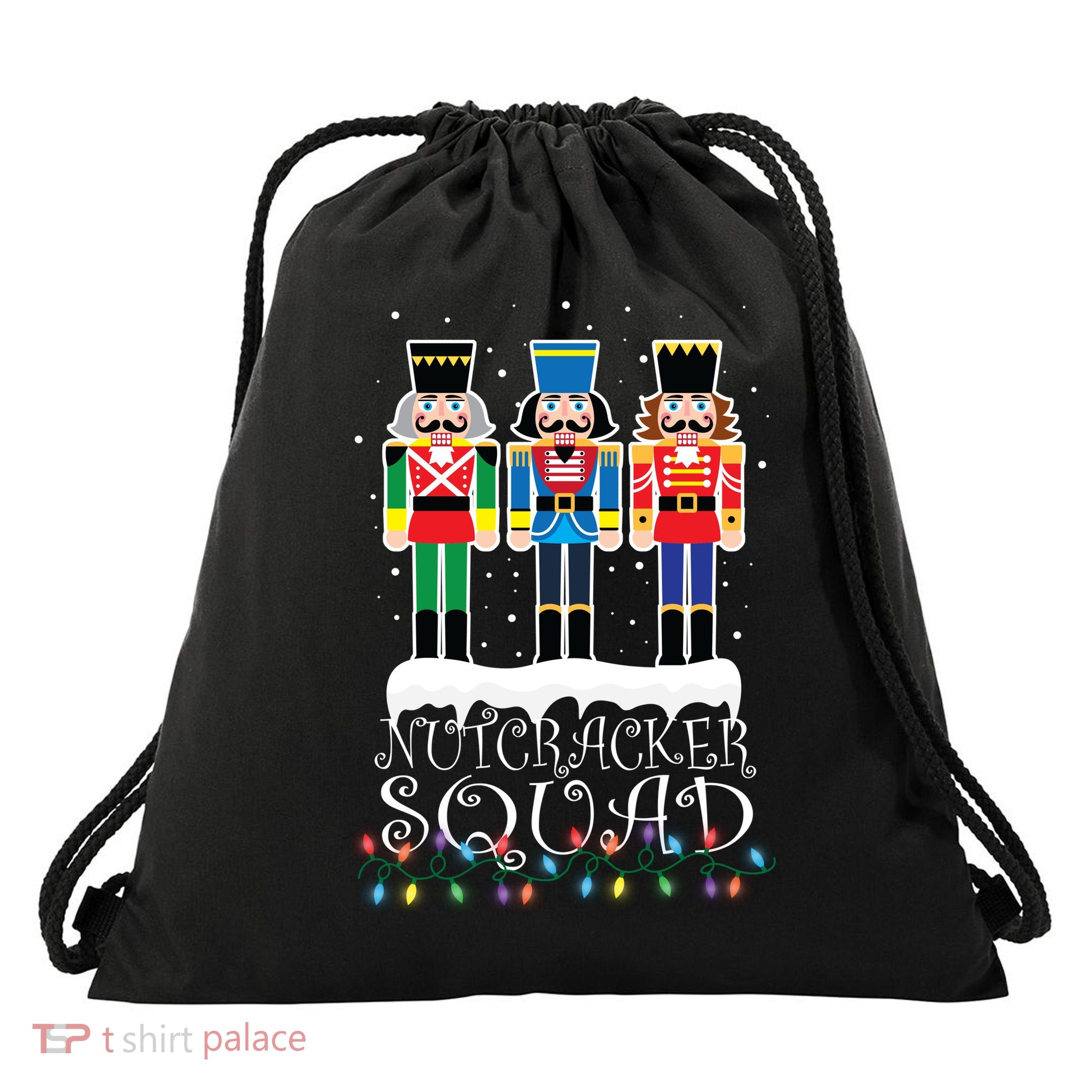 Nutcracker Squad Holiday Ballet Dance Christmas Drawstring Bag
