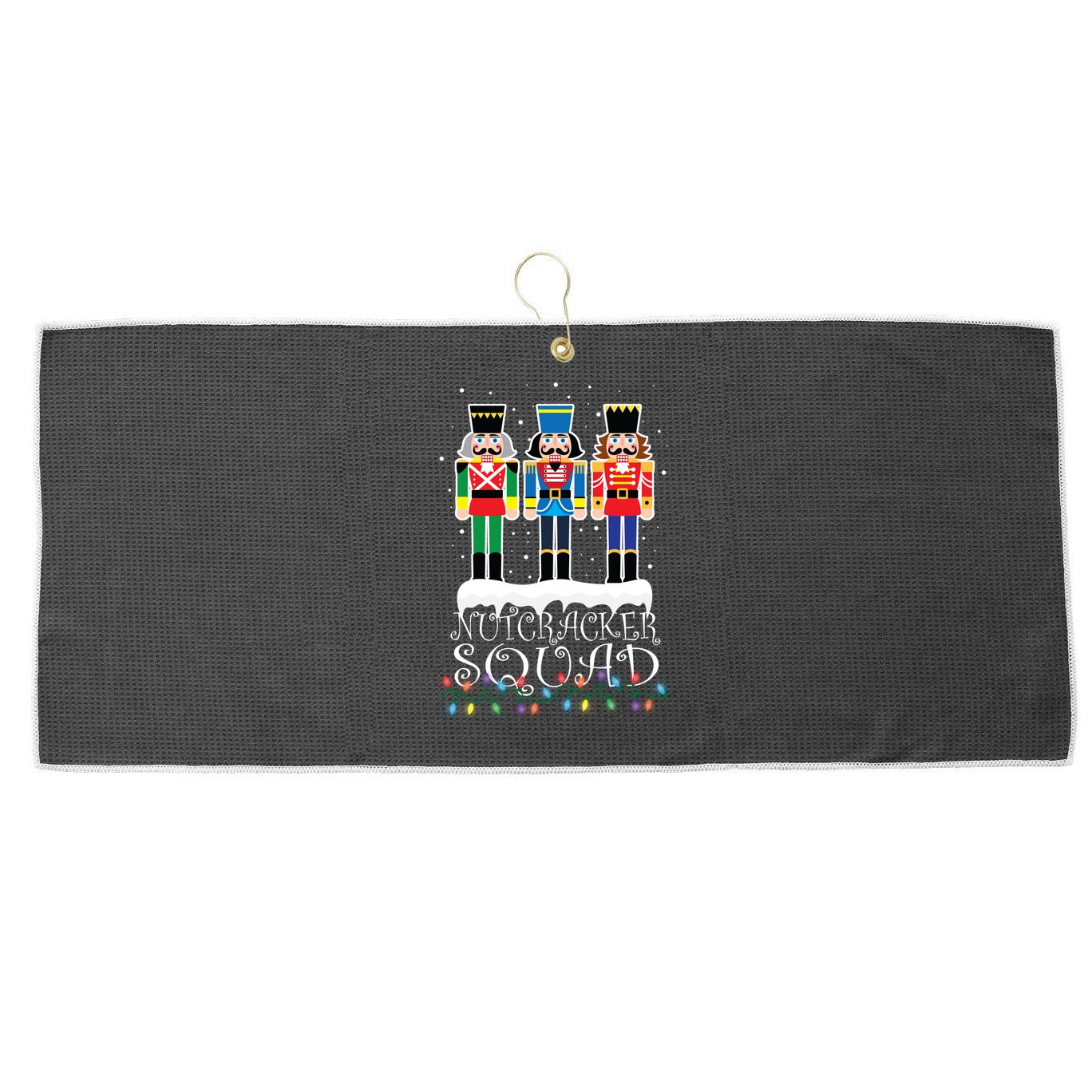 Nutcracker Squad Holiday Ballet Dance Christmas Large Microfiber Waffle Golf Towel