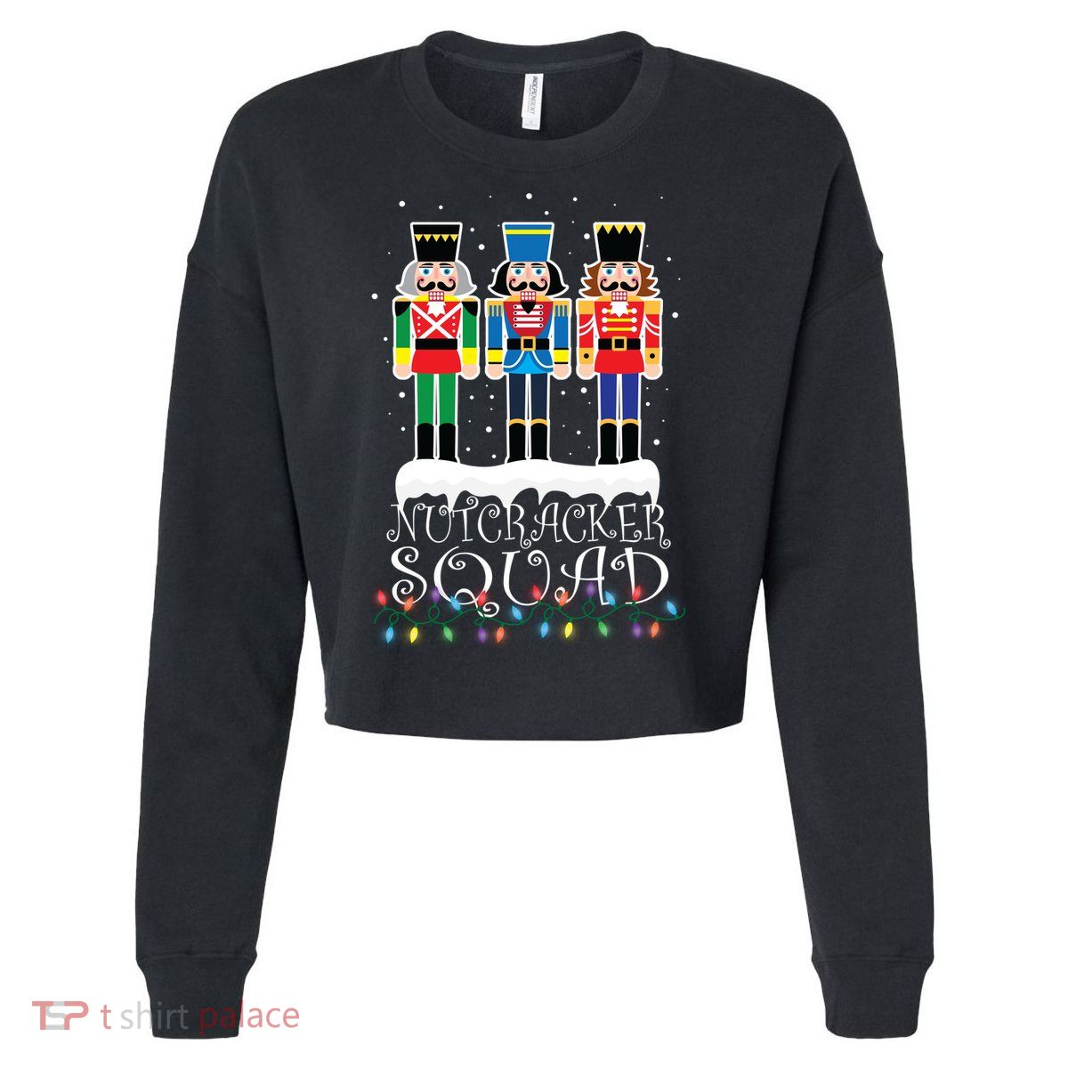 Nutcracker Squad Holiday Ballet Dance Christmas Cropped Pullover Crew