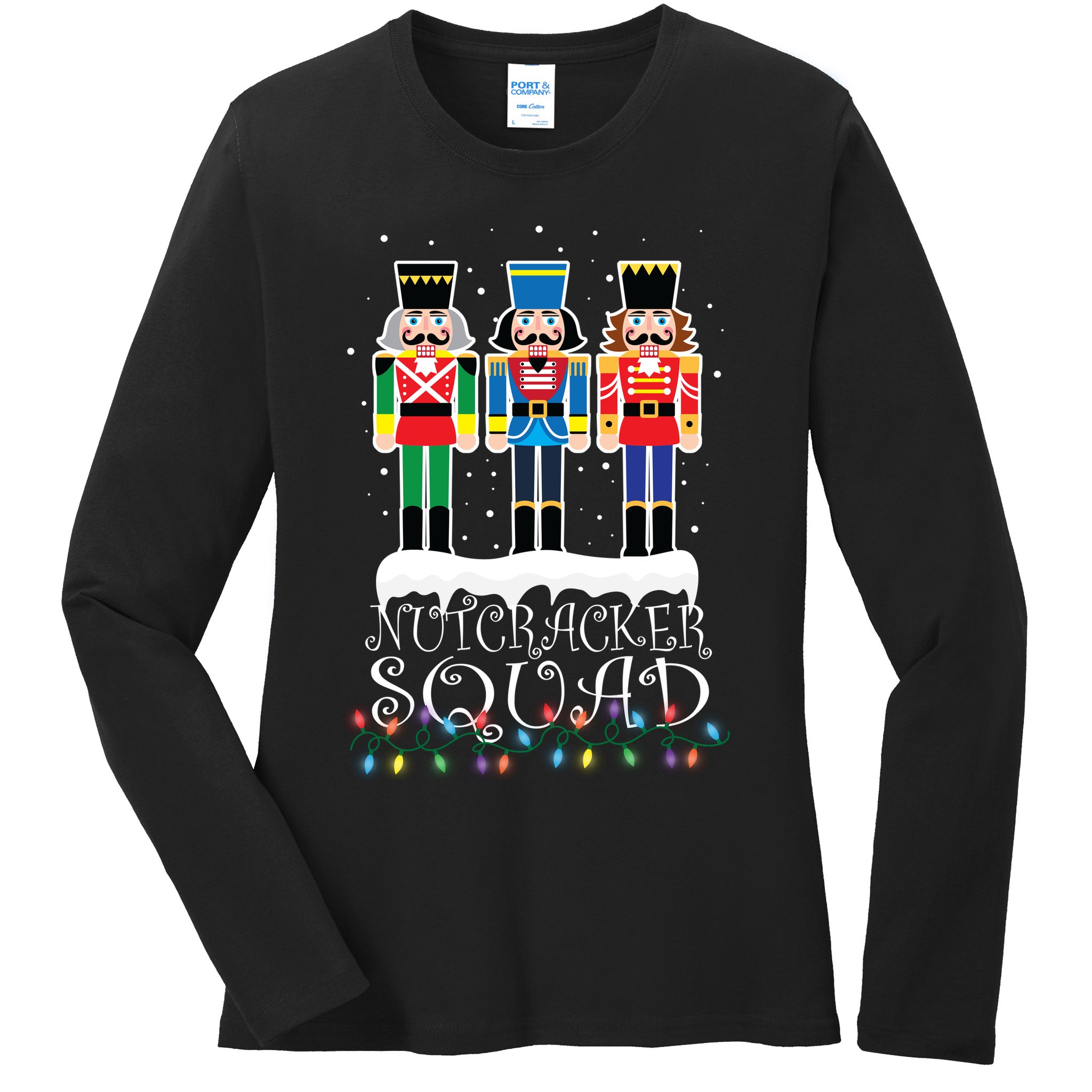 Nutcracker Squad Holiday Ballet Dance Christmas Ladies Long Sleeve Shirt