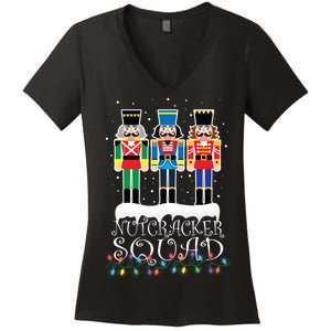 Nutcracker Squad Holiday Ballet Dance Christmas Women's V-Neck T-Shirt