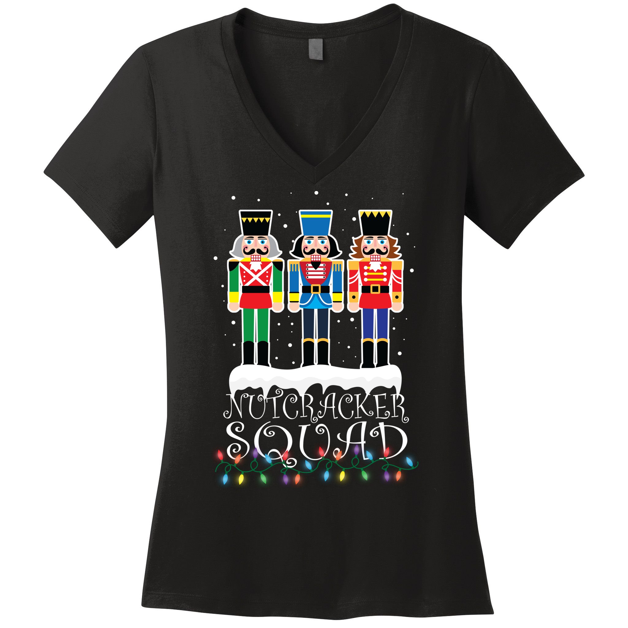 Nutcracker Squad Holiday Ballet Dance Christmas Women's V-Neck T-Shirt