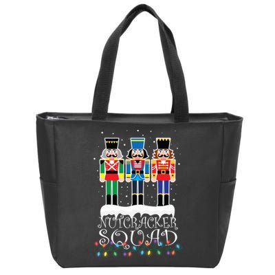 Nutcracker Squad Holiday Ballet Dance Christmas Zip Tote Bag