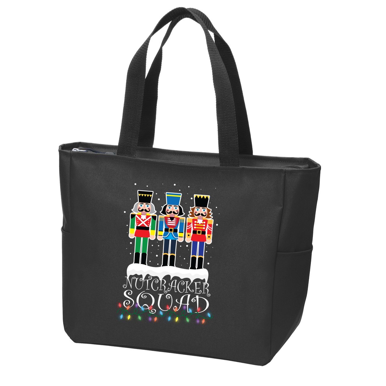 Nutcracker Squad Holiday Ballet Dance Christmas Zip Tote Bag
