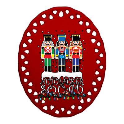 Nutcracker Squad Holiday Ballet Dance Christmas Ceramic Oval Ornament