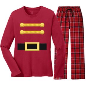 Nutcracker Uniform Christmas Costume Women's Long Sleeve Flannel Pajama Set 