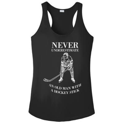 Never Underestimate Vintage Ice Hockey Game Sport Lover Gift Ladies PosiCharge Competitor Racerback Tank