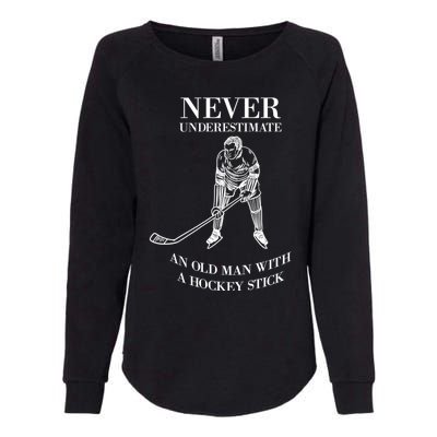 Never Underestimate Vintage Ice Hockey Game Sport Lover Gift Womens California Wash Sweatshirt