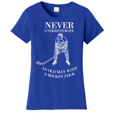 Never Underestimate Vintage Ice Hockey Game Sport Lover Gift Women's T-Shirt