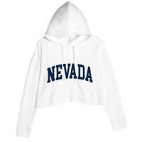 Nevada Usa Varsity Style Blue Text Crop Fleece Hoodie