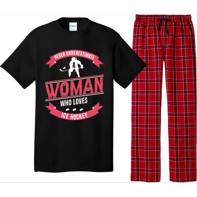 Never Underestimate Who Loves Ice Hockey Meaningful Gift Pajama Set