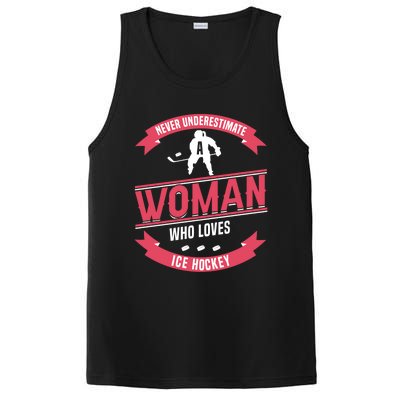 Never Underestimate Who Loves Ice Hockey Meaningful Gift PosiCharge Competitor Tank