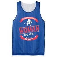 Never Underestimate Who Loves Ice Hockey Meaningful Gift Mesh Reversible Basketball Jersey Tank