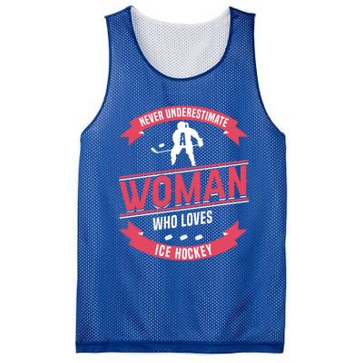 Never Underestimate Who Loves Ice Hockey Meaningful Gift Mesh Reversible Basketball Jersey Tank