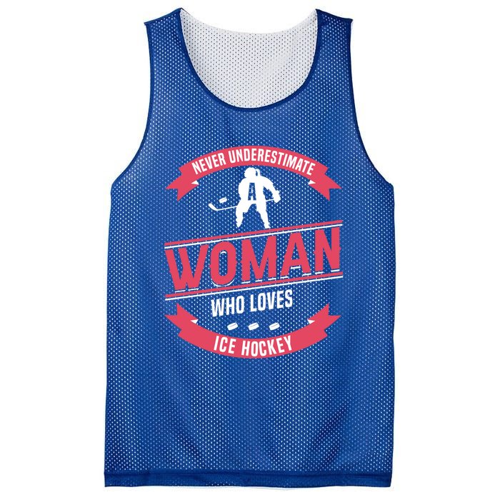 Never Underestimate Who Loves Ice Hockey Meaningful Gift Mesh Reversible Basketball Jersey Tank