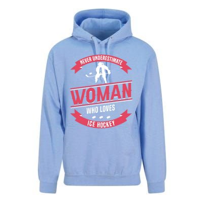 Never Underestimate Who Loves Ice Hockey Meaningful Gift Unisex Surf Hoodie