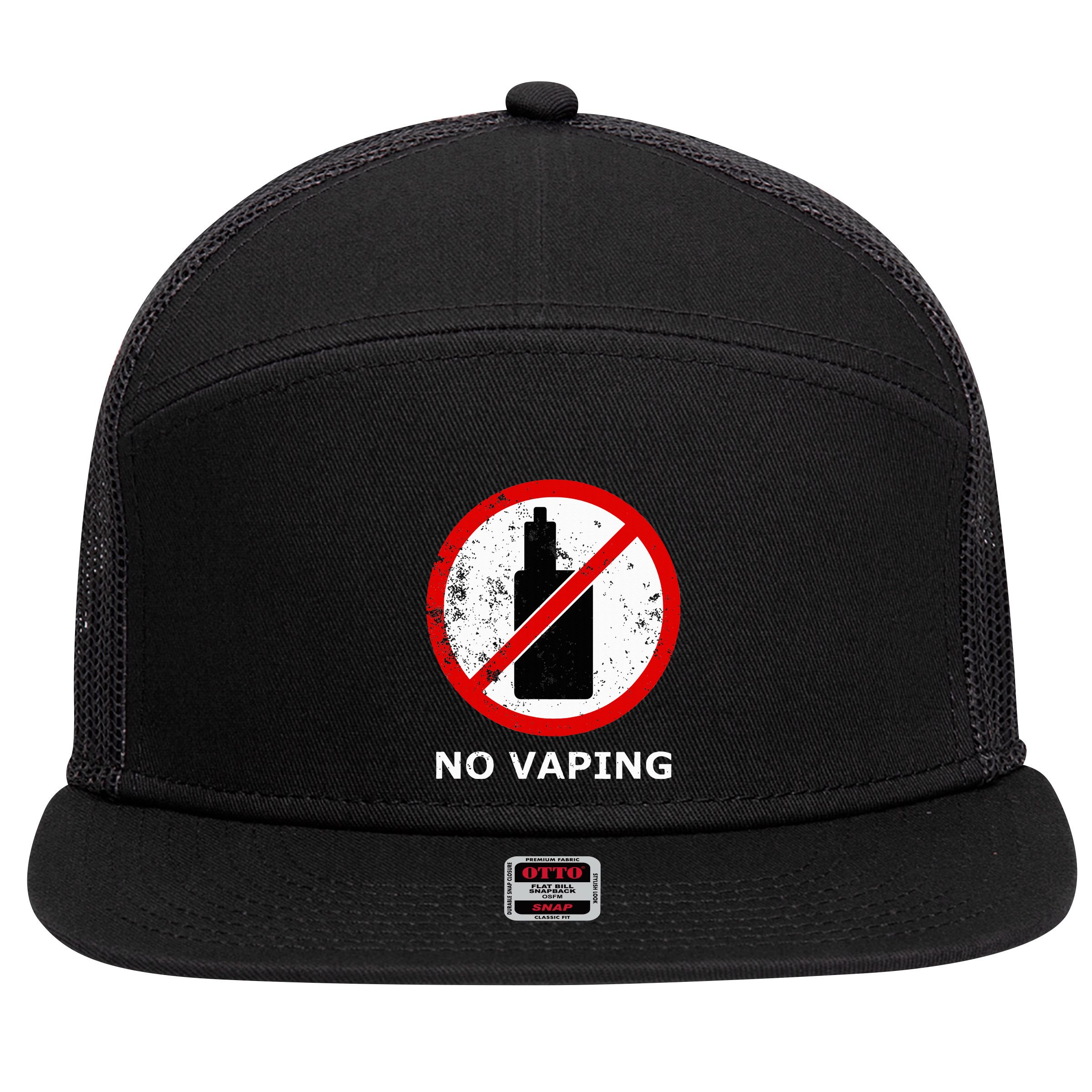 No Vaping Anti Vape 7 Panel Mesh Trucker Snapback Hat