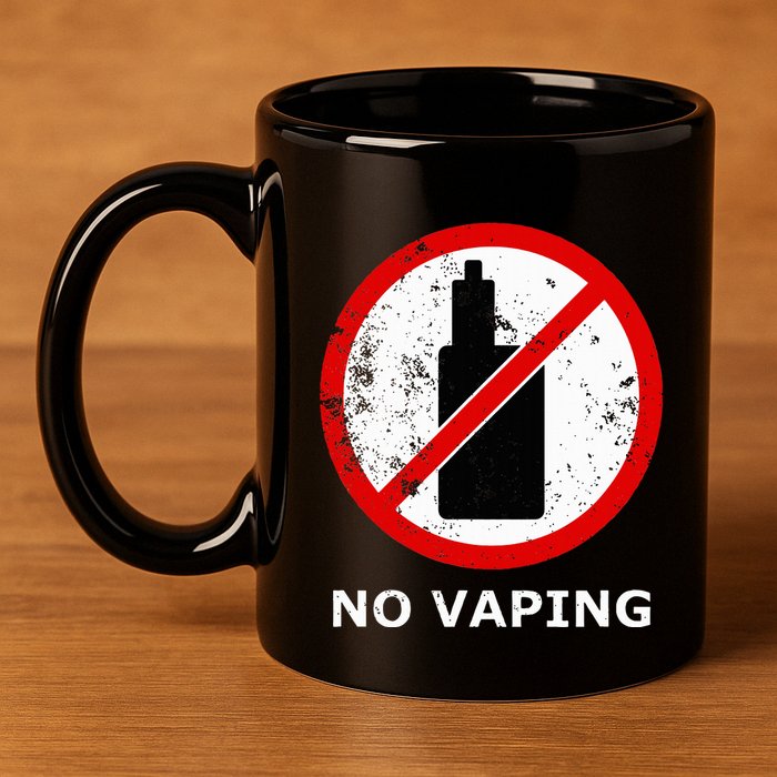 No Vaping Anti Vape 11oz C Handle Ceramic Mug