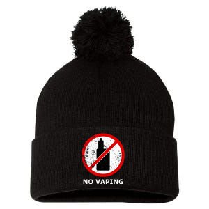 No Vaping Anti Vape Pom Pom 12in Knit Beanie