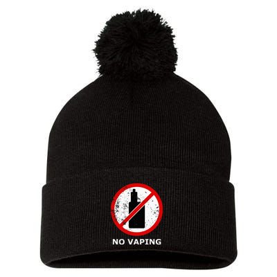 No Vaping Anti Vape Pom Pom 12in Knit Beanie
