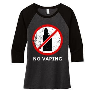 No Vaping Anti Vape Women's Tri-Blend 3/4-Sleeve Raglan Shirt