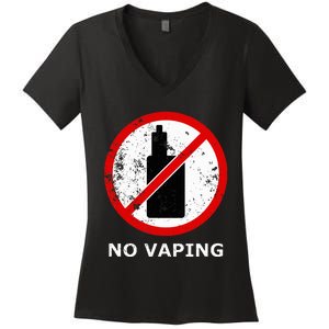 No Vaping Anti Vape Women's V-Neck T-Shirt