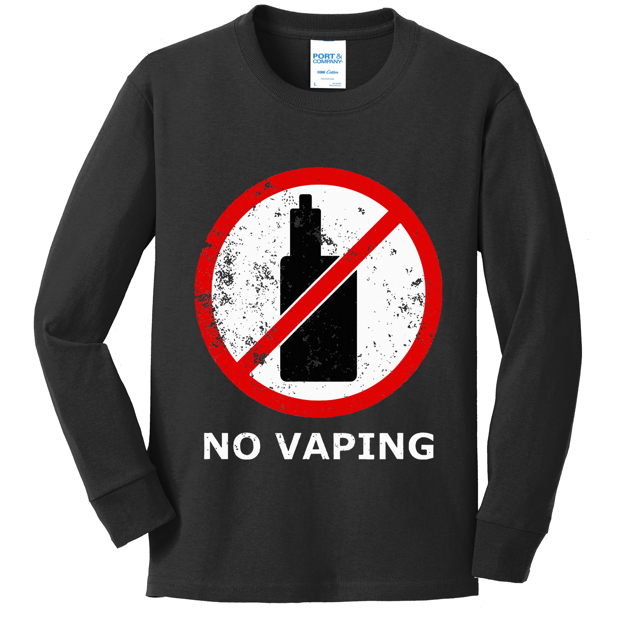 No Vaping Anti Vape Kids Long Sleeve Shirt