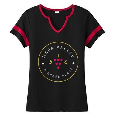 Napa Valley A Grape Place Wine Country Souvenir Ladies Halftime Notch Neck Tee