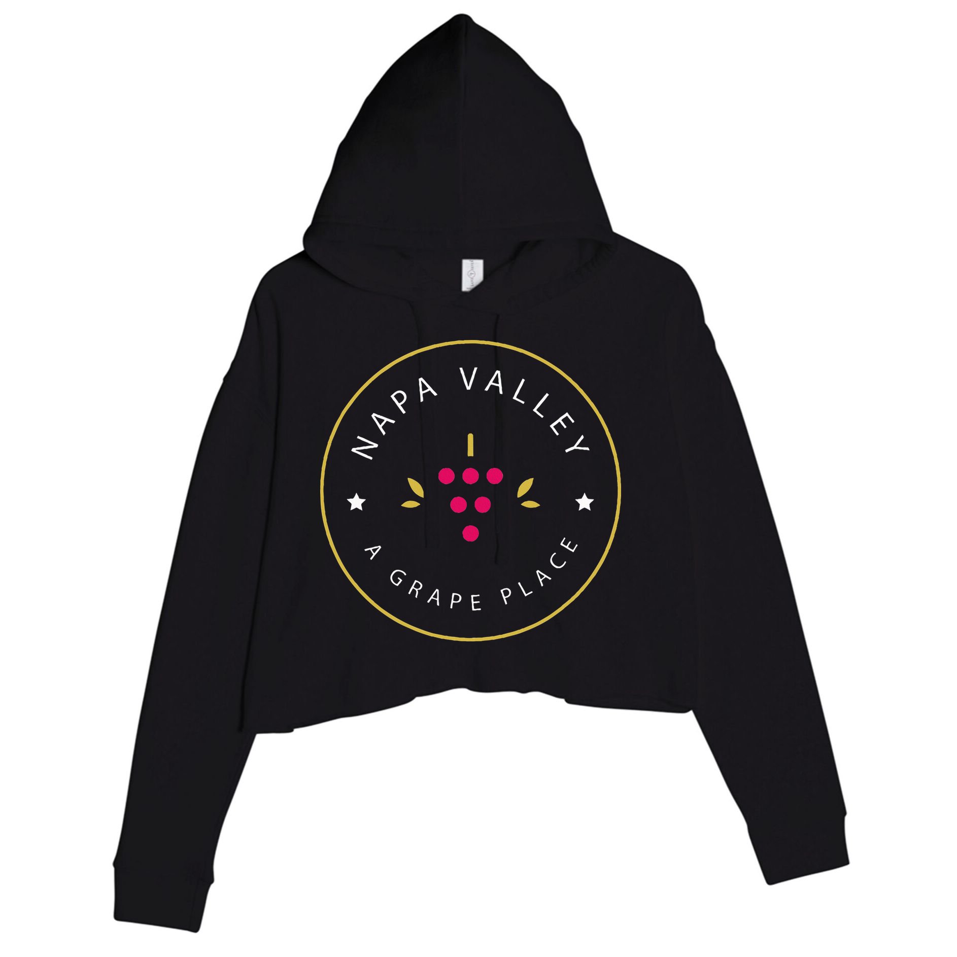 Napa Valley A Grape Place Wine Country Souvenir Crop Fleece Hoodie