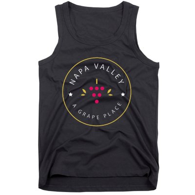 Napa Valley A Grape Place Wine Country Souvenir Tank Top