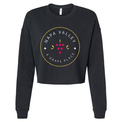 Napa Valley A Grape Place Wine Country Souvenir Cropped Pullover Crew