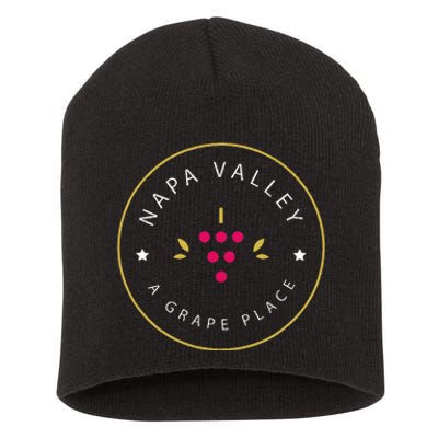 Napa Valley A Grape Place Wine Country Souvenir Short Acrylic Beanie