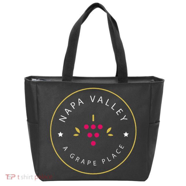 Napa Valley A Grape Place Wine Country Souvenir Zip Tote Bag