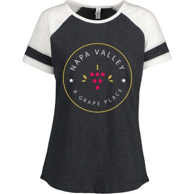 Napa Valley A Grape Place Wine Country Souvenir Enza Ladies Jersey Colorblock Tee